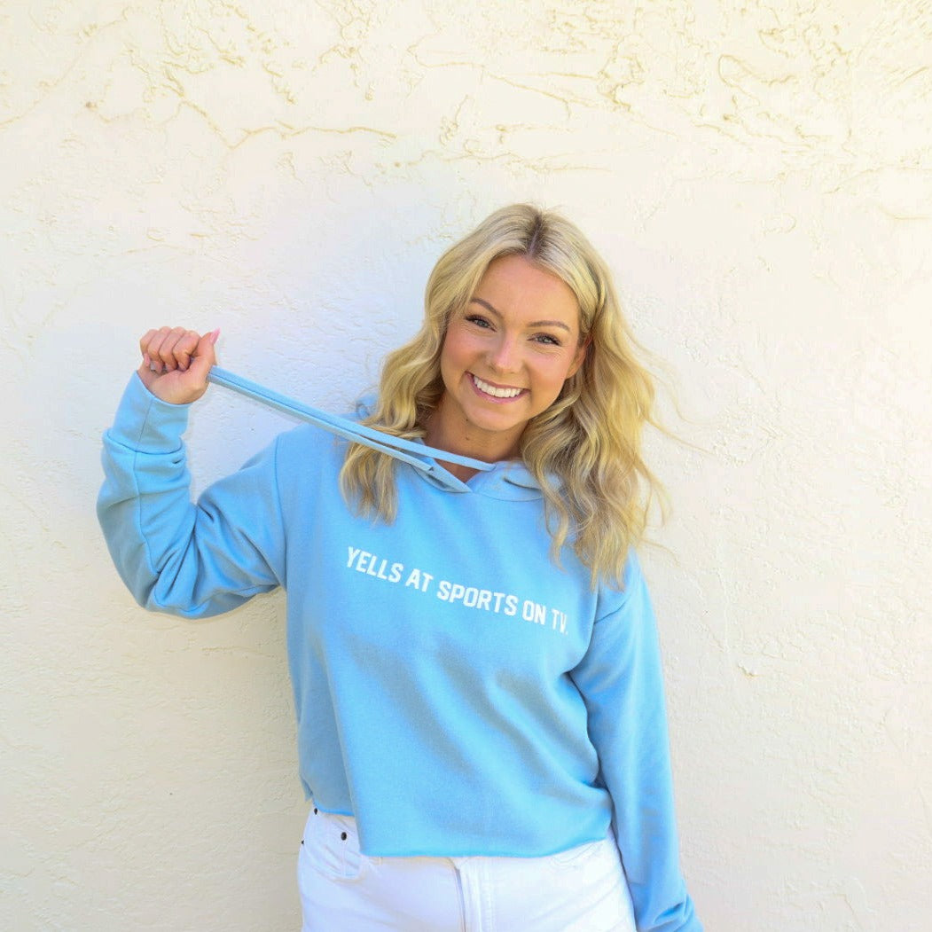 Yells at Sports on TV - Paige Crop Hoodie